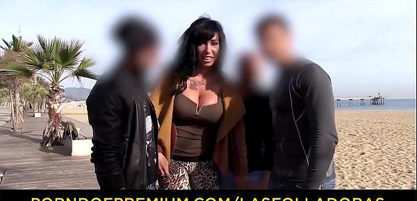  LAS FOLLADORAS - Busty Spanish MILF pornstar Suhaila Hard seduces and fucks amateur guy